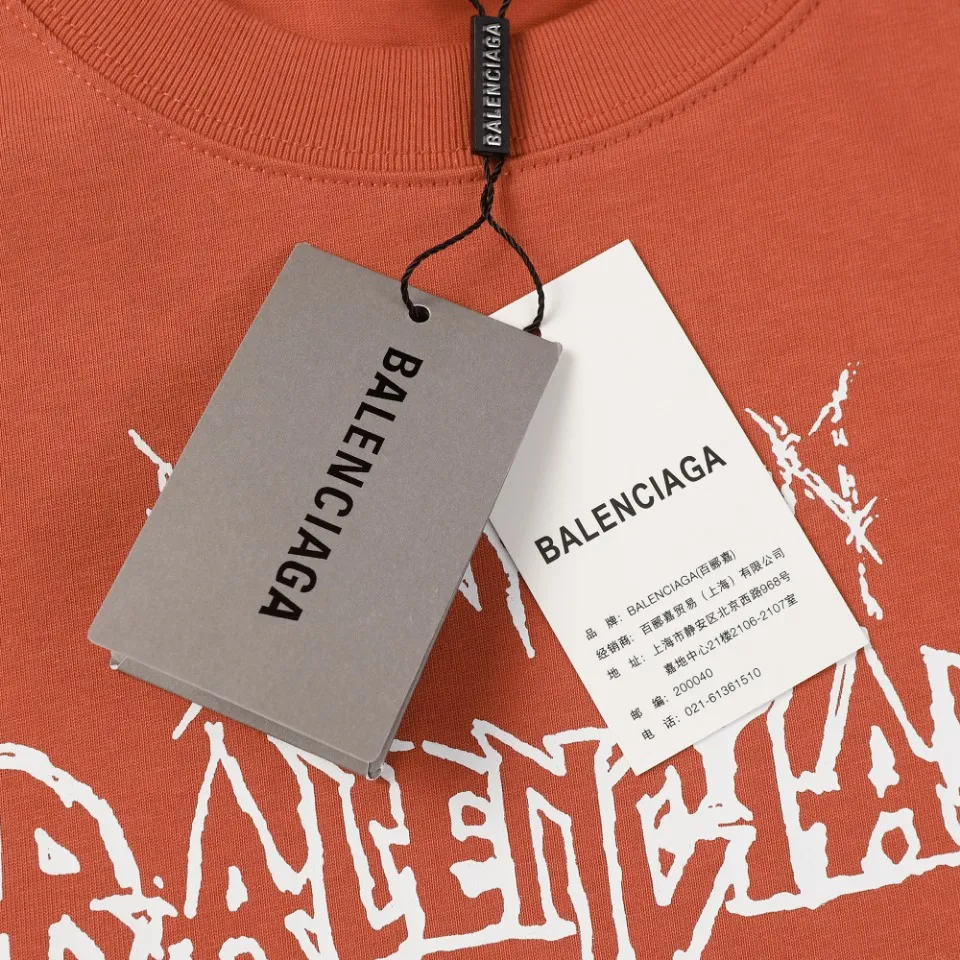 BALENCIAGA 24SSNew Arrival LOGO T ：Black White Sizes：XS S M L 300 Os Same Style 【AJ 6191】